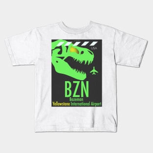 BZN Bozeman Yellowstone airport code Kids T-Shirt